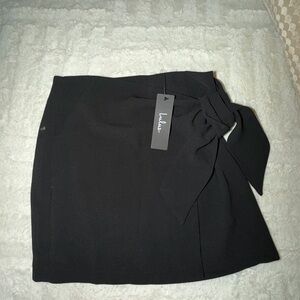 Lulu's Black Side-Tie Mini Skirt